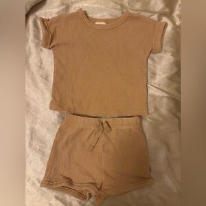 Cat & Jack Kids Brown Ribbed Set